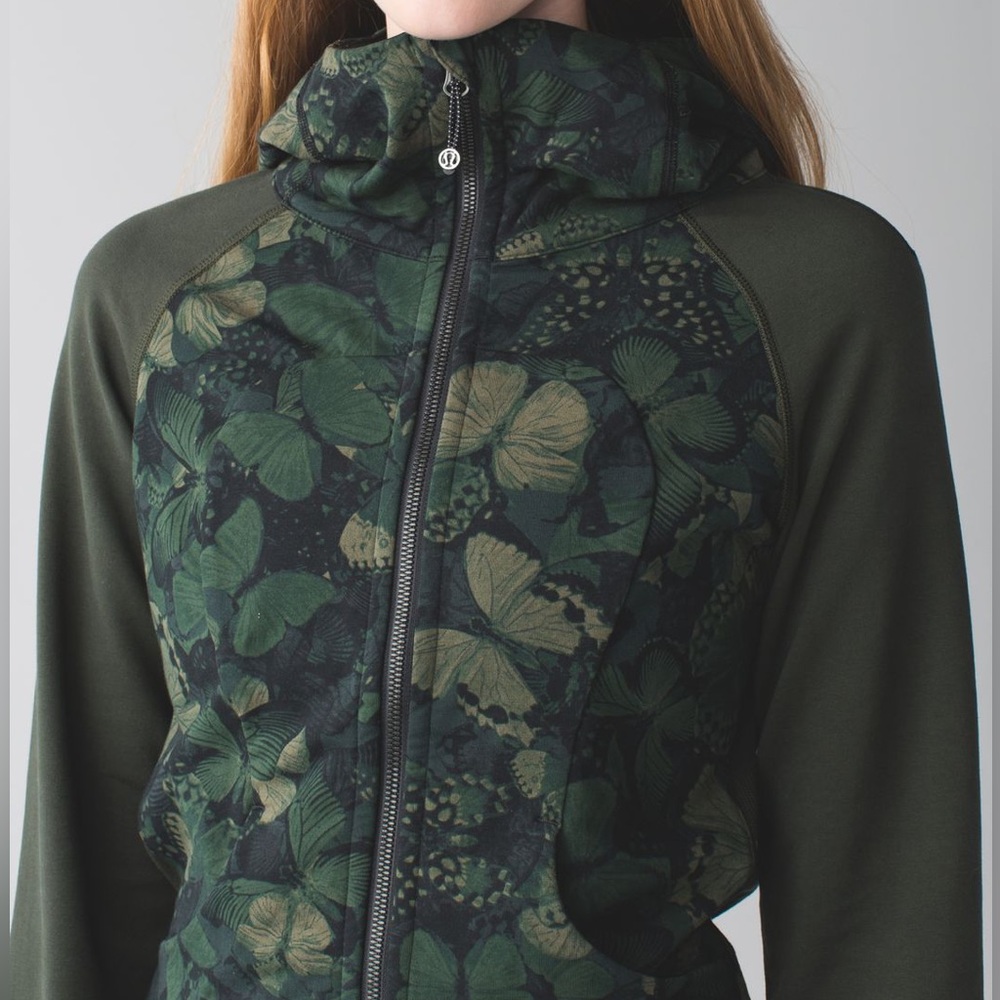 Lululemon Biggie So Fly Butterfly Fatigue Green Black / Black Scuba Hoodie